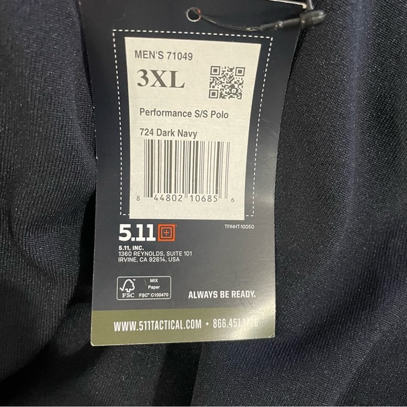 5.11 Tactical PERFORMANCE SHORT SLEEVE POLO - Picture 5 of 7